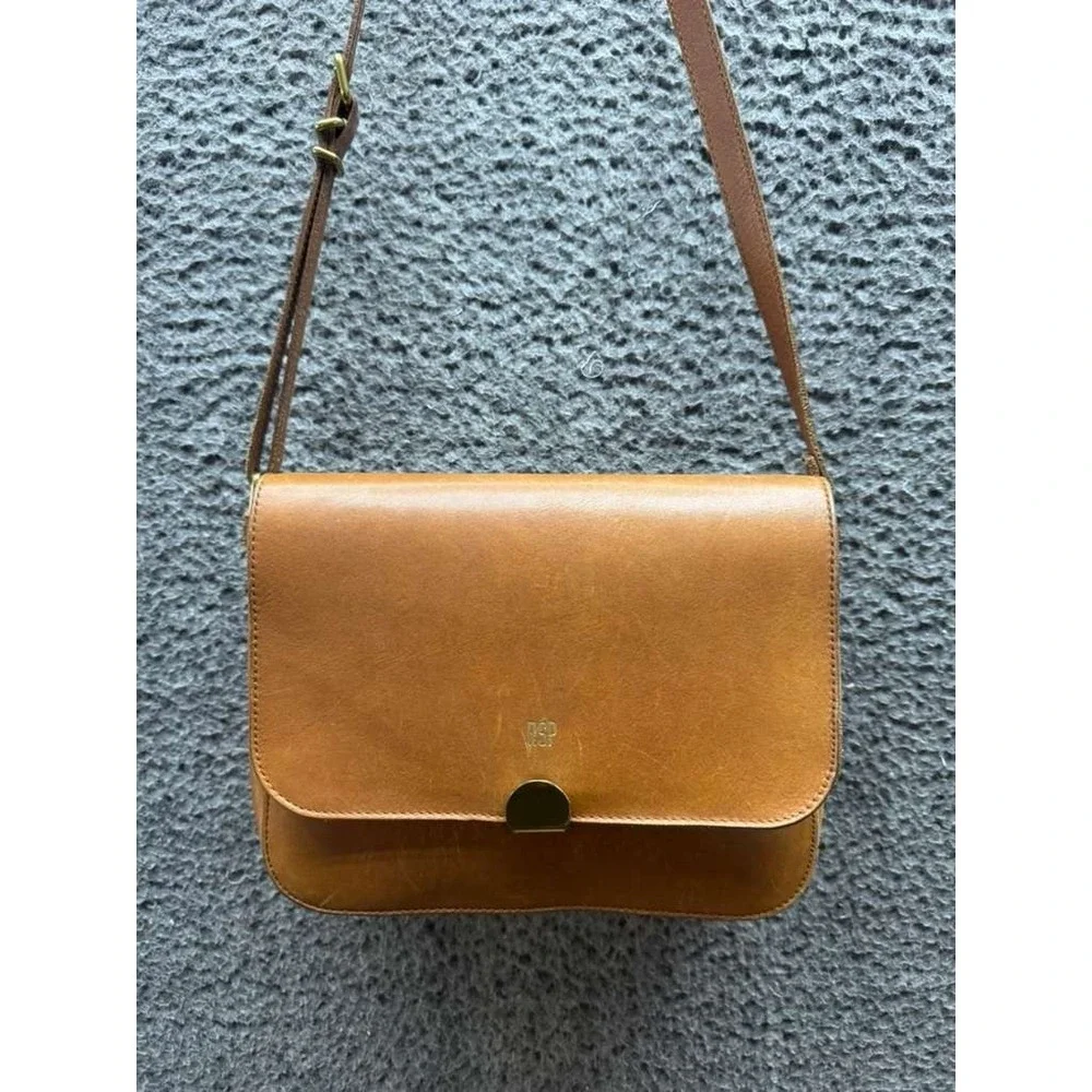 Madewell The Abroad Leather Convertible Crossbody Bag Camel Brown‎